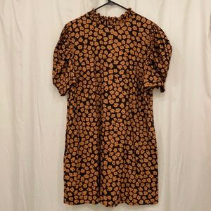 Short sleeve mock neck dress